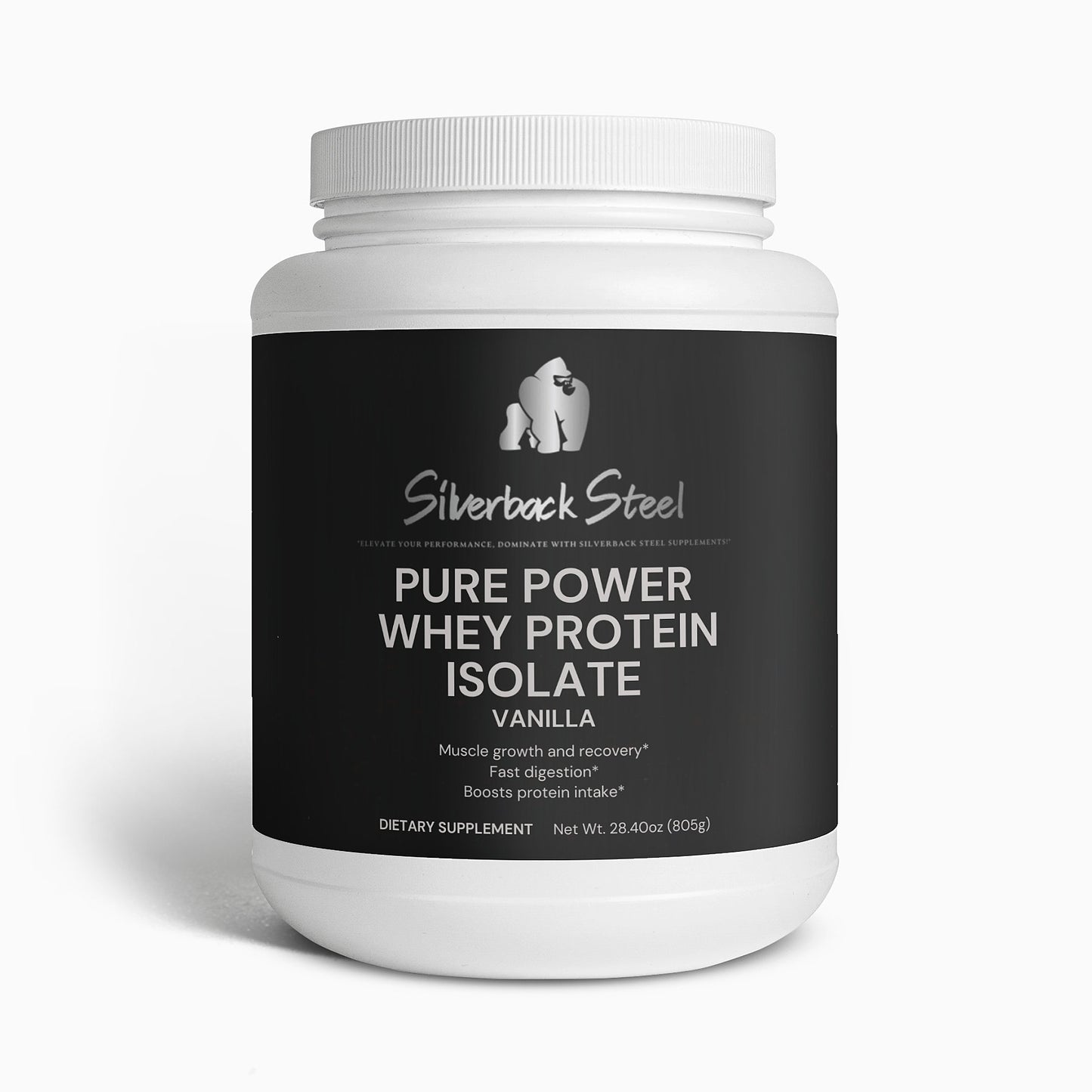 SILVERBACK STEEL: PURE POWER WHEY PROTEIN ISOLATE VANILLA