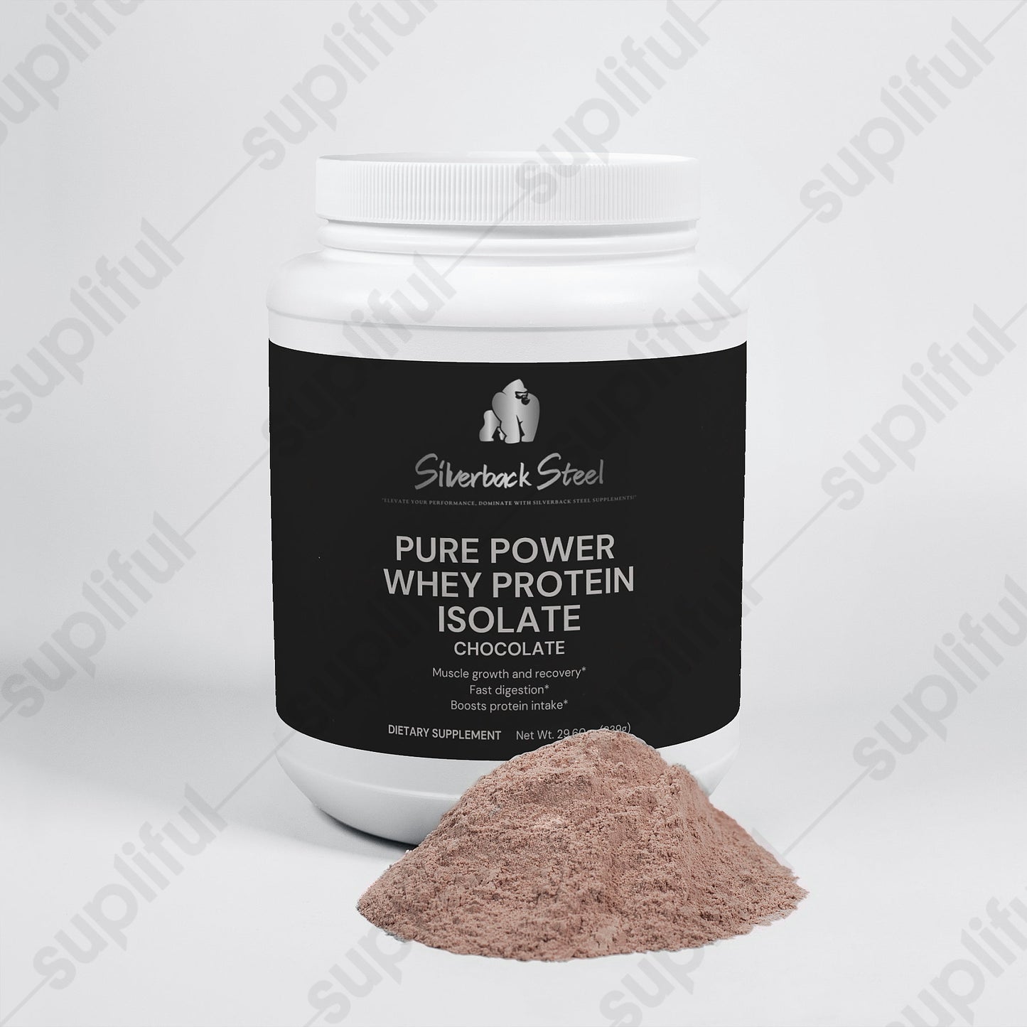 SILVERBACK STEEL: PURE POWER WHEY PROTEIN ISOLATE CHOCOLATE