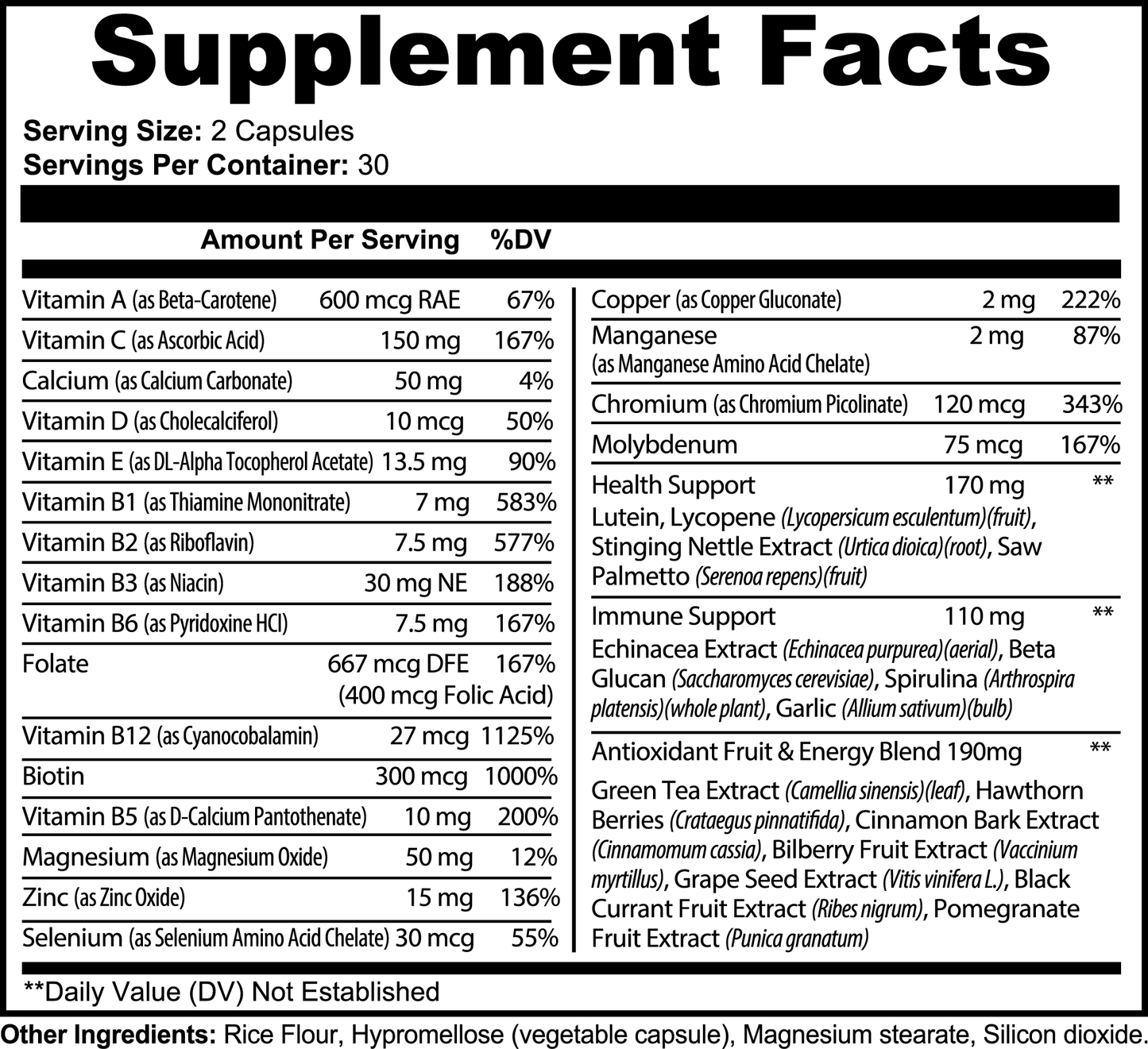 SILVERBACK CORE STRENGTH MULTIVITAMIN